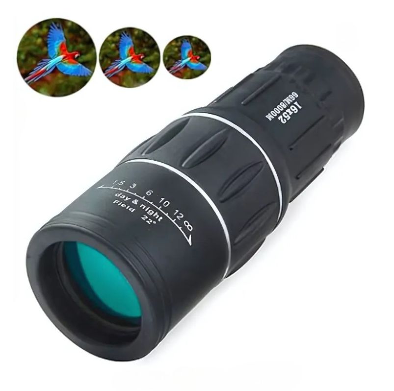 Luneta De Camping Si Vanatoare, Monocular, 16x52, Negru, Husa Inclusa