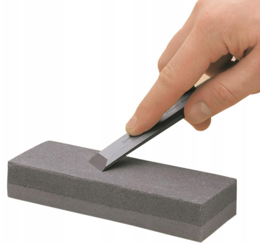 Piatra Ascutit Cutite 2 Fete, Suprafata Grosiera Si Fina, Muchie Taietoare, 20x5x2.5 cm, unghi 15-30 grade, gri