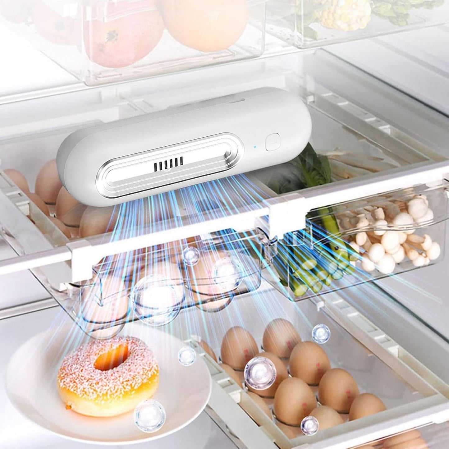 Odorizant Portabil Frigider, Generator Ozon, Eliminare Mirosuri, Purificator Aer Compact, 2 Trepte, USB