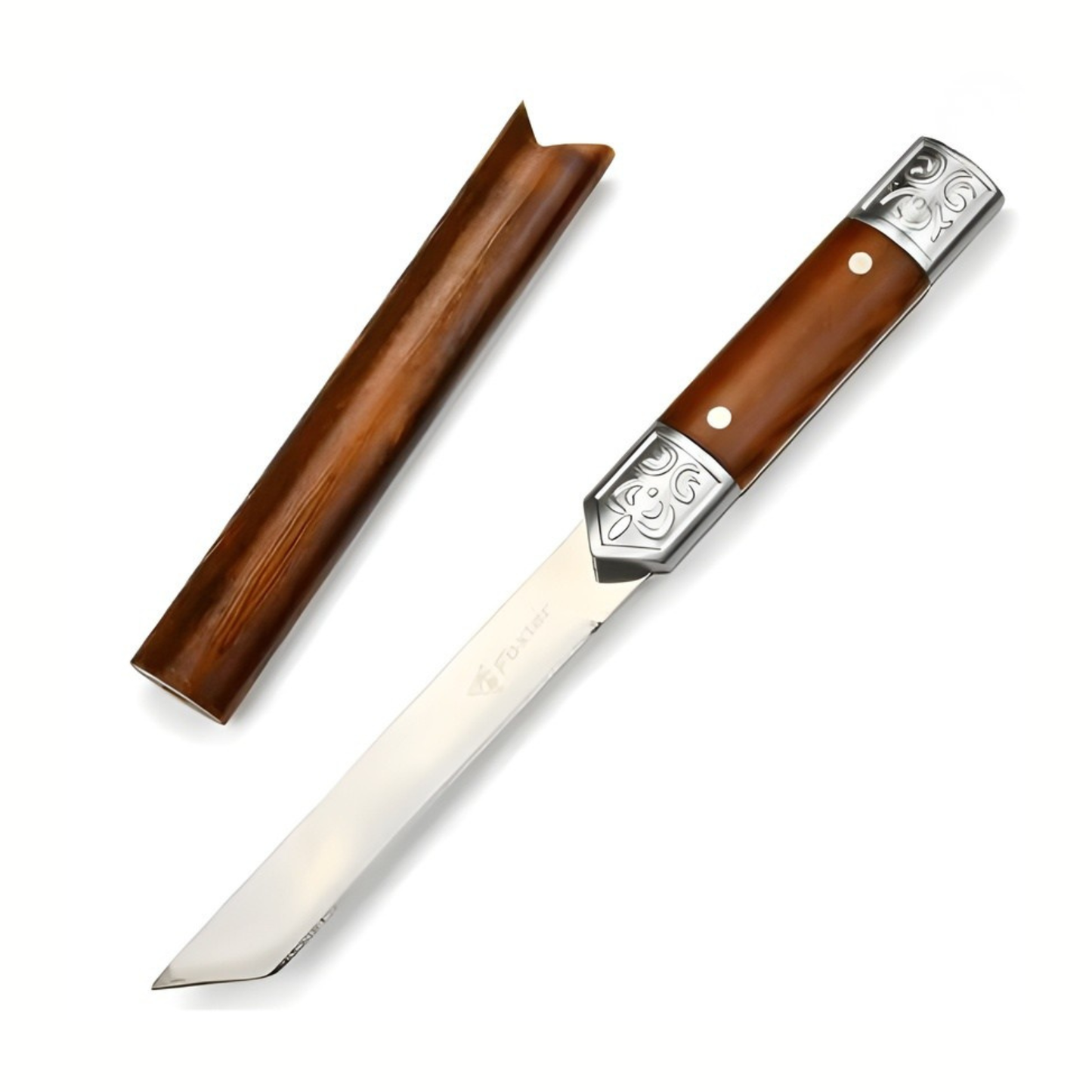 Cutit Decorativ Tip Katana Tanto 19.5 cm, Lama Inox, Maner Ergonomic, Cutit Outdoor si de Colectie cu Husa