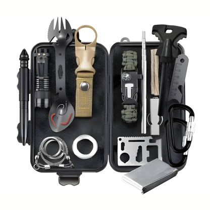 Set kit supravietuire 18 în 1, Cribeau, unelte multifunctionale, compact, impermeabil, 20x12x7cm