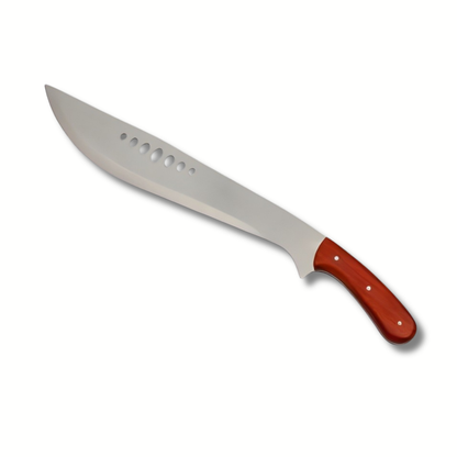 Cutit Outdoor Mare 47 cm cu Lama Inox 34 cm, Maner Lemn, Husa Inclusa, Unealta pentru Camping si Activitati in Natura