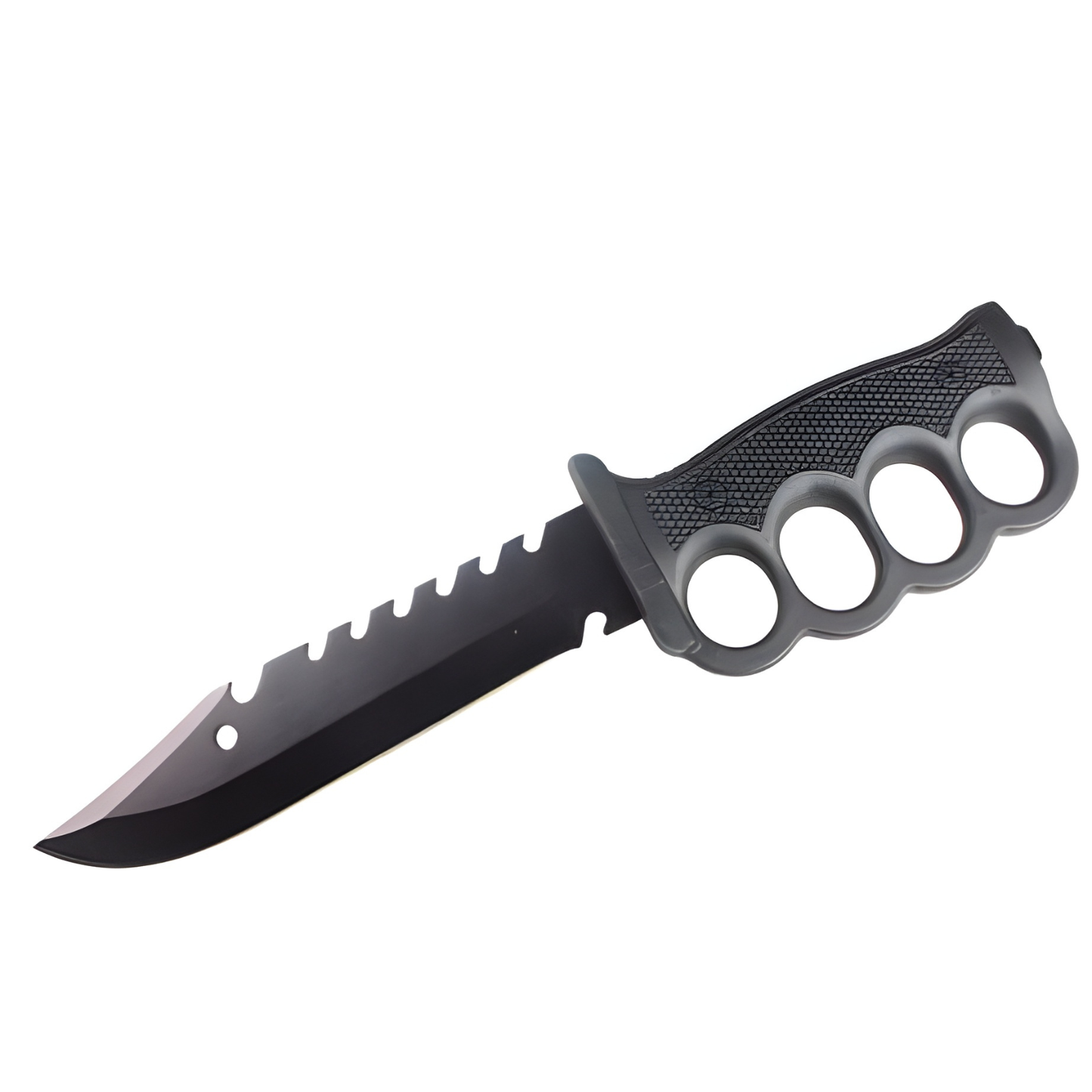 Cutit camping 33 cm Lama Fixa Otel Inoxidabil, Maner Antiderapant, Teaca Inclusa cu Fluier, Cremene si Busola