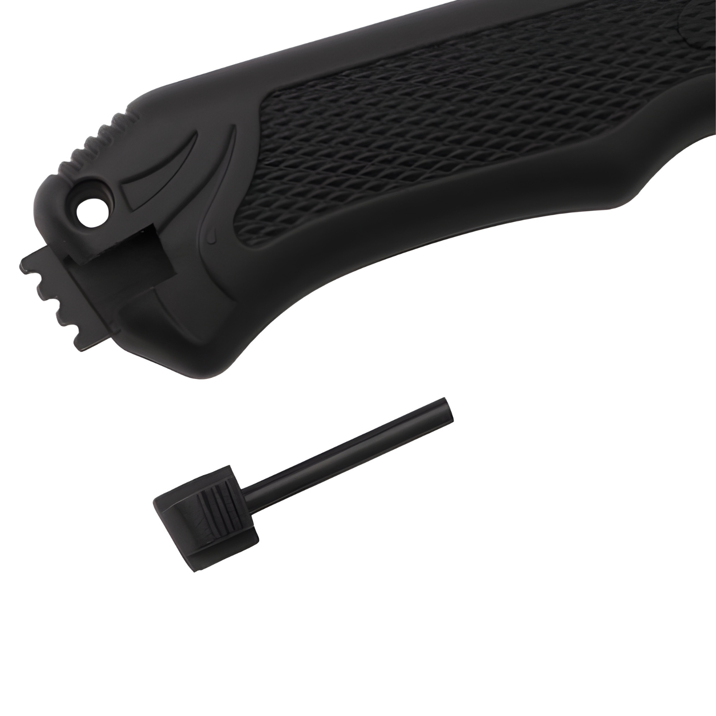 Cutit camping Cribeau, lama fixa otel inoxidabil, strat negru, maner antiderapant, 31cm