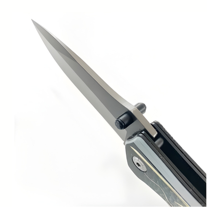 Cutit Pliabil Outdoor 22.5 cm, Lama Inox cu Liner Lock, Maner Lemn Metal Plastic, Clip Curea, Cutit Multifunctional pentru Camping si Drumetii