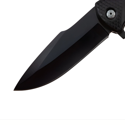 Cutit Pliabil Outdoor 23 cm Negru Lama Inox Taietor Centura Spargator Geam