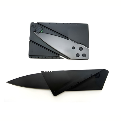 Cuțit Portabil tip card, Ultra Subțire, Transformabil, Lama Inox 65mm, Design Compact pentru Buzunar