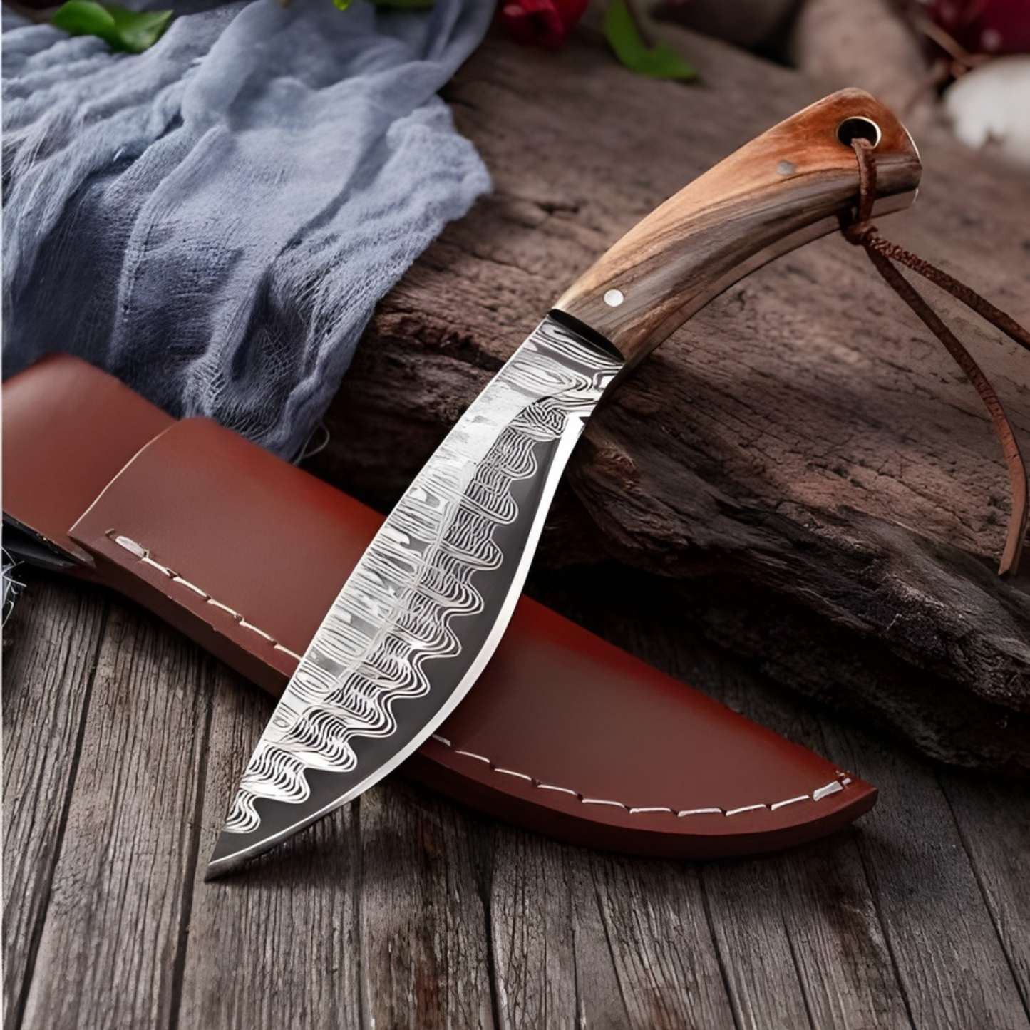 Cutit Outdoor Fix 19 cm Lama Inox Maner Ergonomic cu Husa - Camping Drumetii