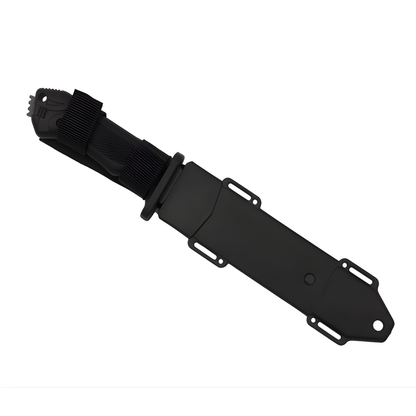 Cutit camping Cribeau, lama fixa otel inoxidabil, strat negru, maner antiderapant, 31cm