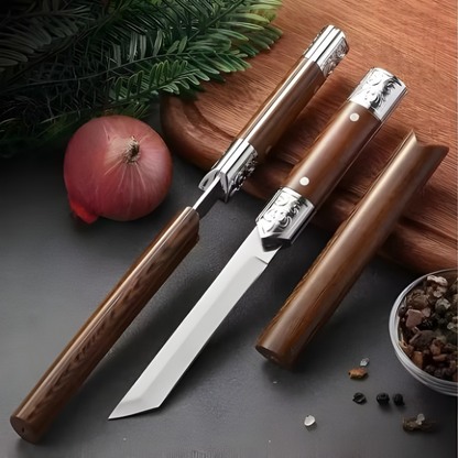 Cutit Decorativ Tip Katana Tanto 19.5 cm, Lama Inox, Maner Ergonomic, Cutit Outdoor si de Colectie cu Husa