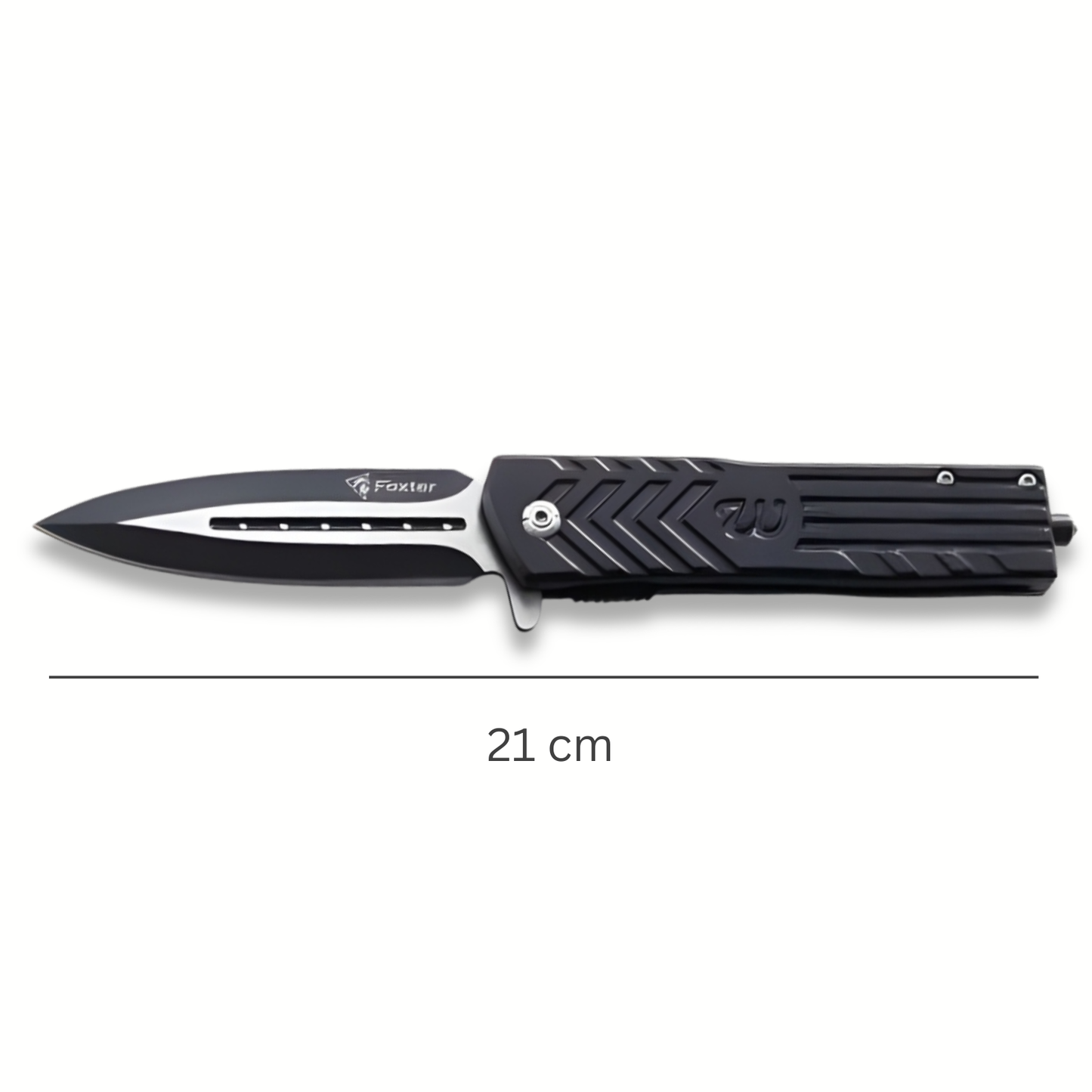 Cutit Pliabil  21 cm, Lama cu Blocare, Spargator Geam, Maner Metalic, Clip Centura, Cutit Outdoor Supravietuire