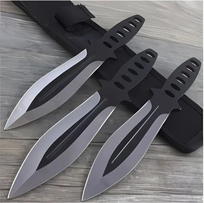 Set 3 Cutite De Aruncat Ballistic Blades, 22.5 cm, Negru, Otel Inoxidabil, Husa Cordura Inclusa