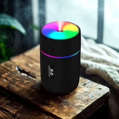 Umidificator aer cu ultrasunete si difuzor de parfum, USB, 220 ml, Negru, Compact, 68 x 68 x 115 mm