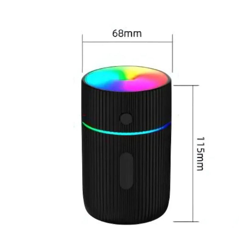 Umidificator aer cu ultrasunete si difuzor de parfum, USB, 220 ml, Negru, Compact, 68 x 68 x 115 mm