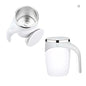 Cana Electrica Cu Auto Amestecare, Mixer Magnetic Cafea, Inox, Termos, USB, 380ml, Alb-Gri