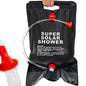 Dus Portabil cu Incalzire Solara  - pentru Camping, Furtun cu Robinet, 20L, Inchidere Etansa, Maner pentru Agatare, Negru